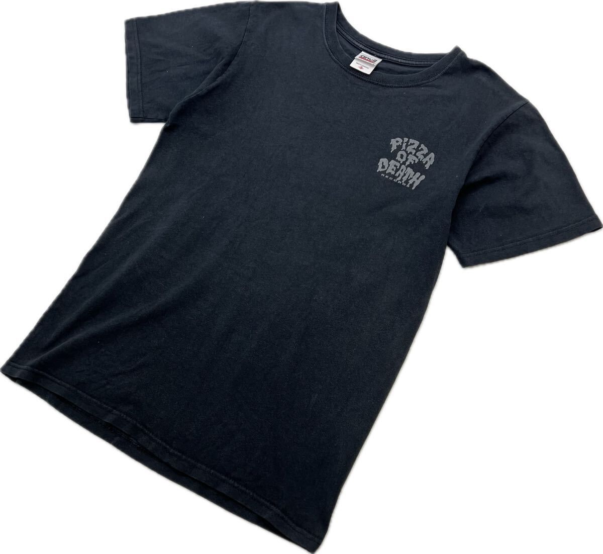 PIZZA OF DEATH ☆ Hi-STANDARD プリント ブラック 半袖 Tシャツ S 