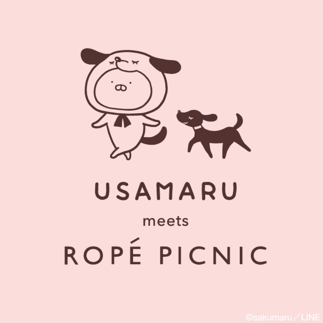 うさまる×ROPE' PICNIC】エコファー巾着＆クリアショルダーバッグ