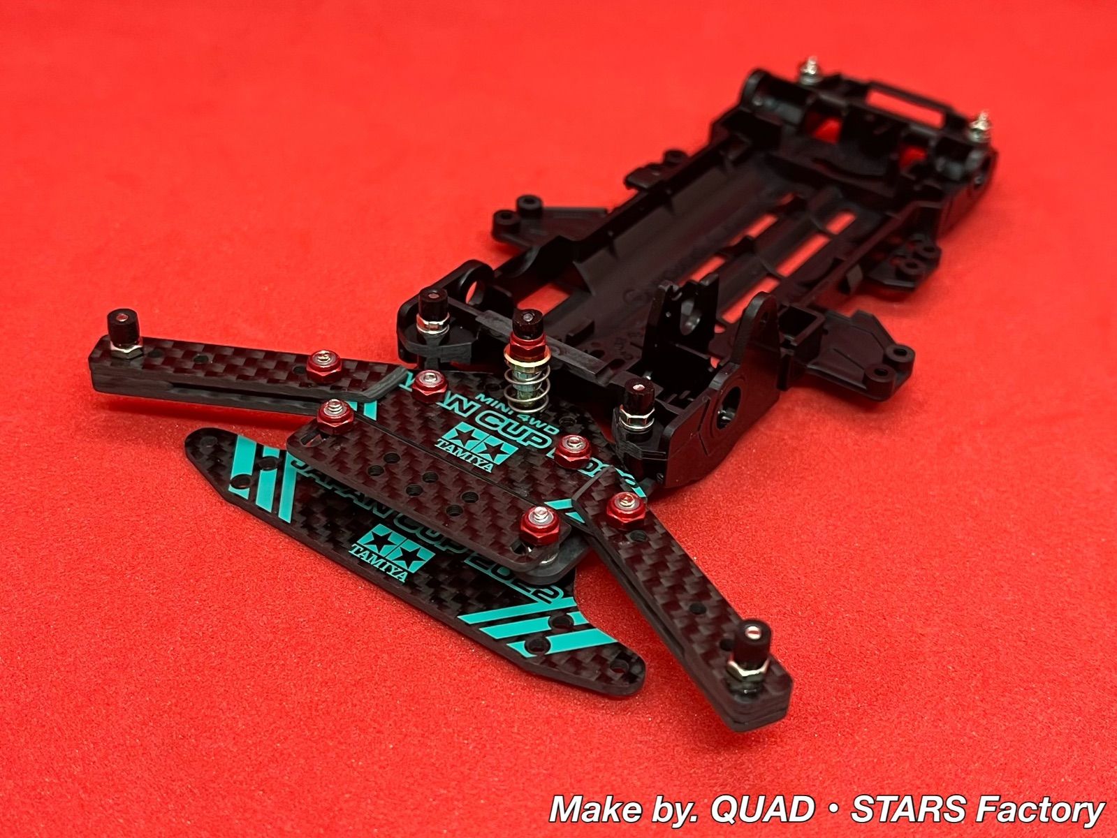 ミニ四駆 VZシャーシ用 1軸リヤアンカー+ローラーアンダーガード 13mmローラー対応 J-CUP2025 フルカーボン 約10日の目安で出荷