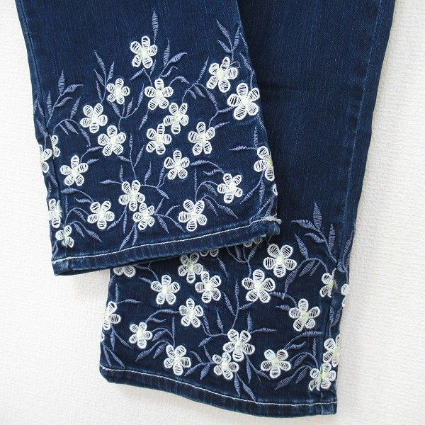 GALLERY VISCONTI 刺繍デニムパンツ サイズ3 ギャラリービスコンティ GALLERYVISCONTI 花刺繍 デニム パンツ