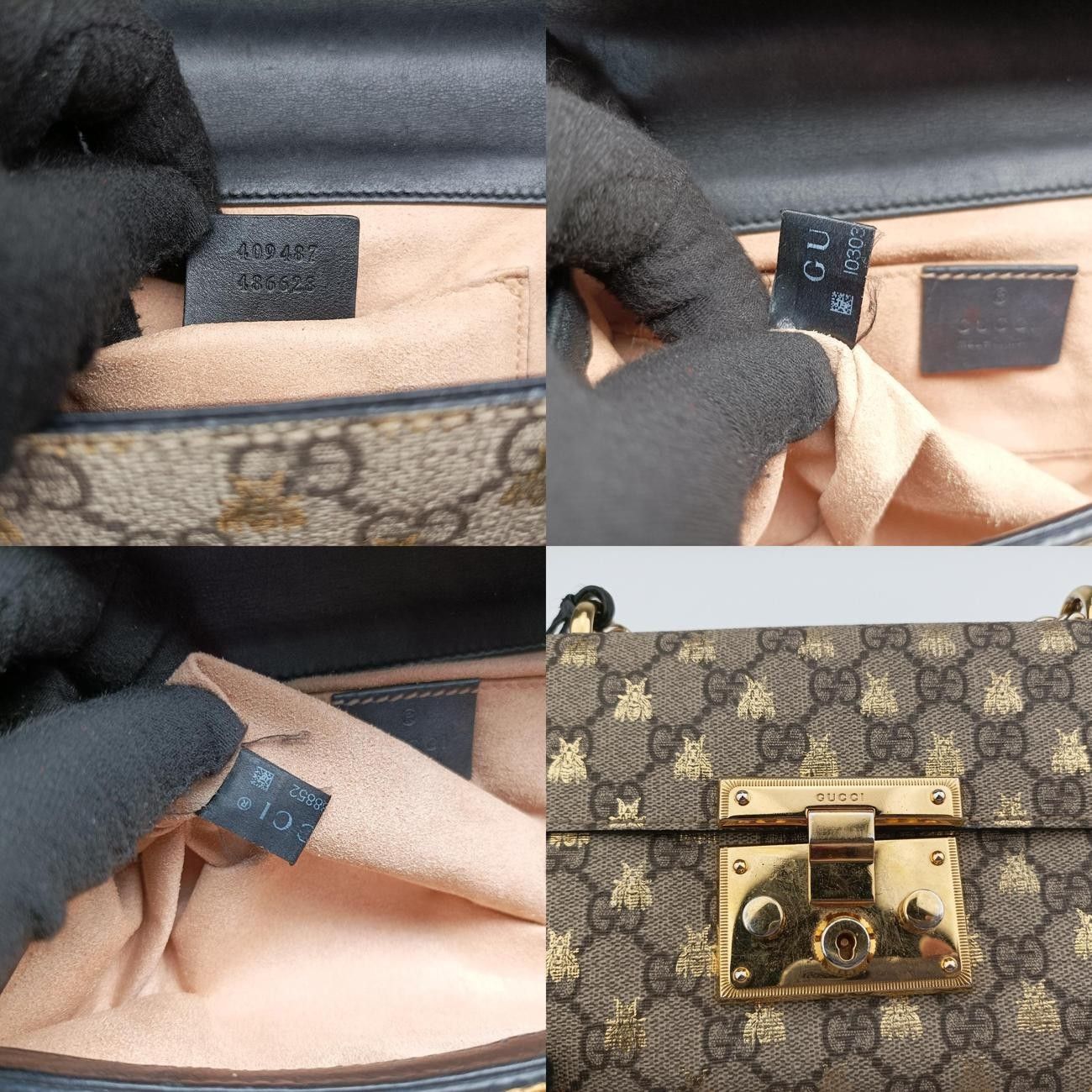 グッチGucciパドロックブラウンPVCコーティングキャンバス409487I030338852