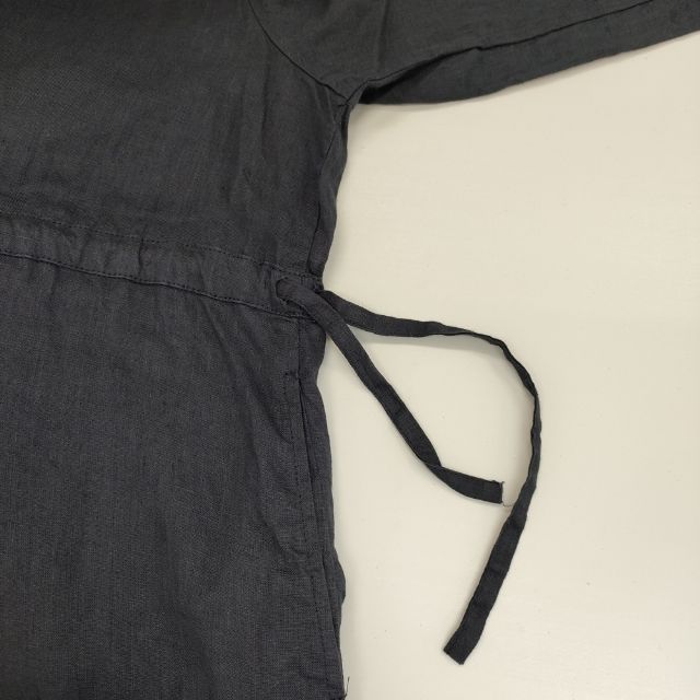 fog linen work リトアニアリネン Vネック 7分袖ワンピース fog linen work リネン Vネック リトアニア製 ワンピース