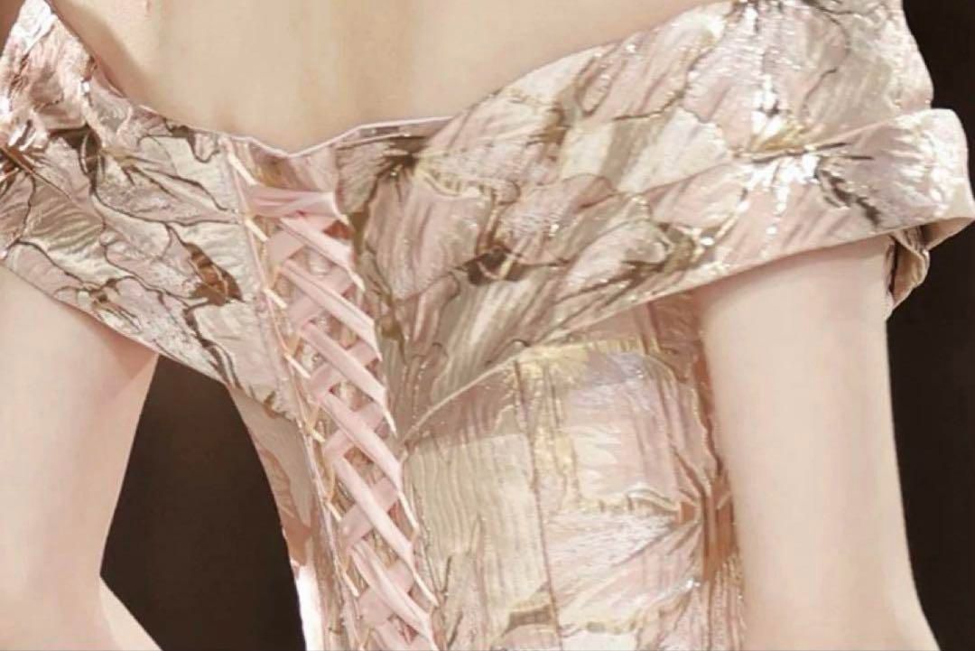 オシャレで美しい花柄生地のオフショル イブニングドレス?.? - メルカリ