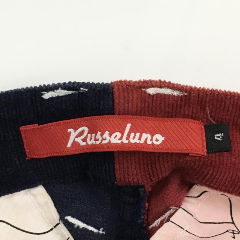 ラッセルノ コーデュロイパンツ レッド×ネイビー ルチャマスク 一部