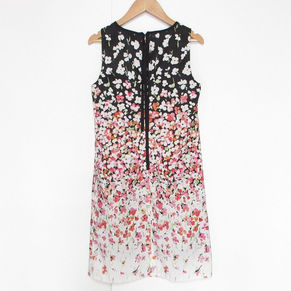 【RED VALENTINO】 ノースリーブワンピース 膝丈 花柄 O1316 美品○レッドヴァレンティノ○ノースリーブひざ丈ワンピース