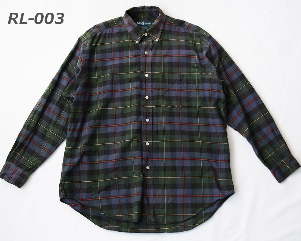 Polo Ralph Lauren ポロ ラルフ ローレン 古着 ラルフ シャツ古着 チェック柄BIG SHIRT ビッグシャツ ボタンダウンシャツMサイズrl-003