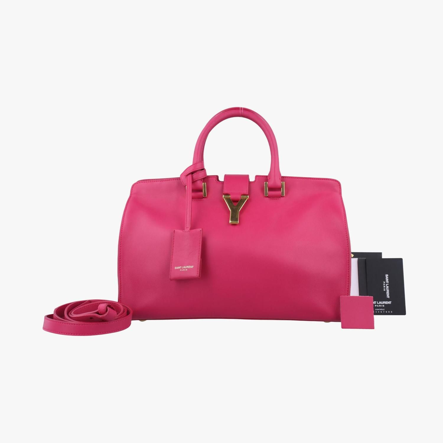 イヴサンローラン Yves saint Laurent ショルダーバッグ レディース Yライン プチカバス ローズ レッド レザー  311210.527411 - メルカリ