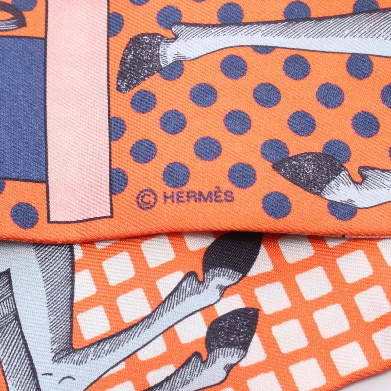 エルメス HERMES スカーフ ツイリー Cavalier en Formes シルク トゥイリー レディース Used A