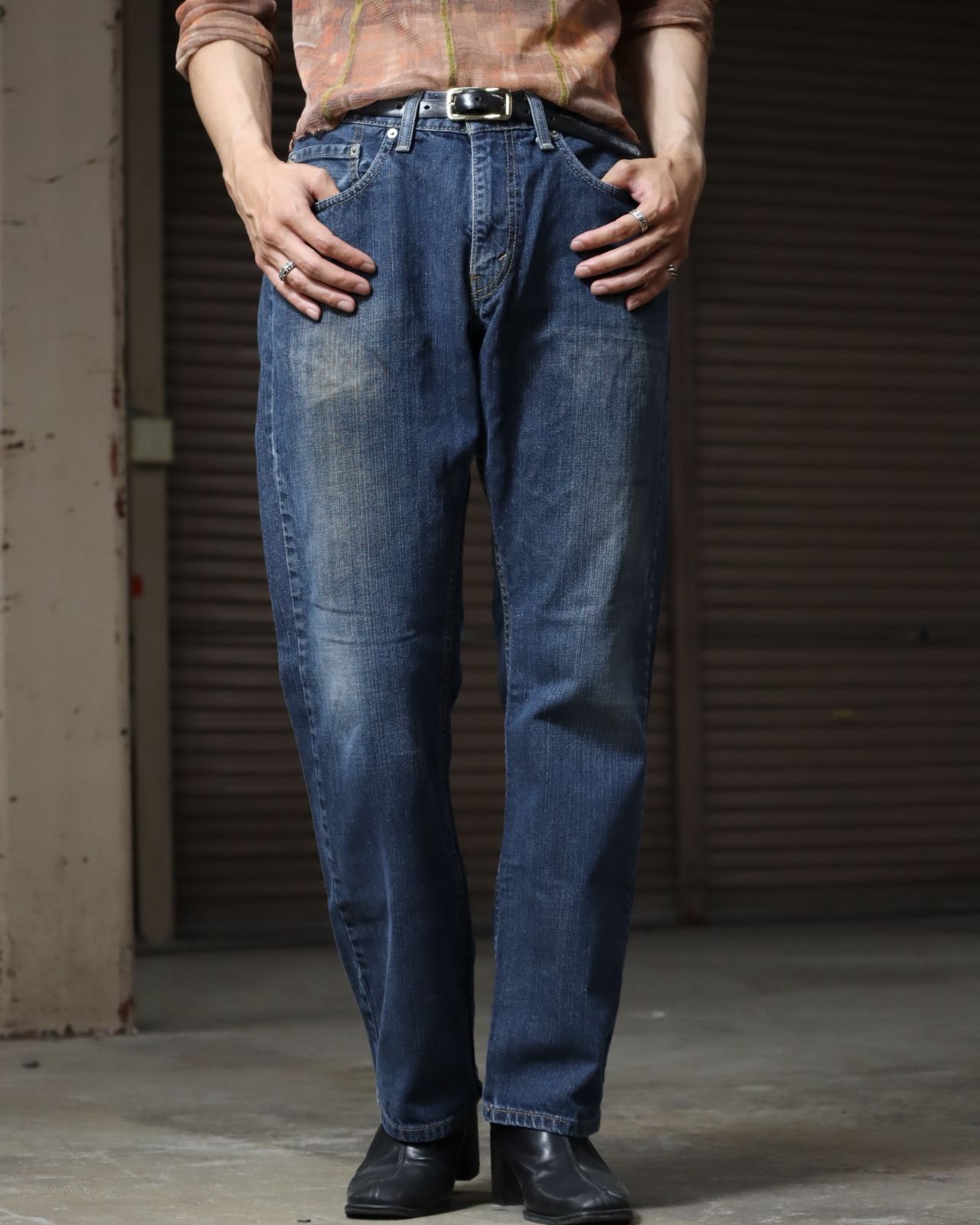 Levi's 559 wide-tapered silhouette 5 pocket faded denim pants リーバイス 559 色落ち フェード 5ポケット デニム ジーンズ W33 ブルー