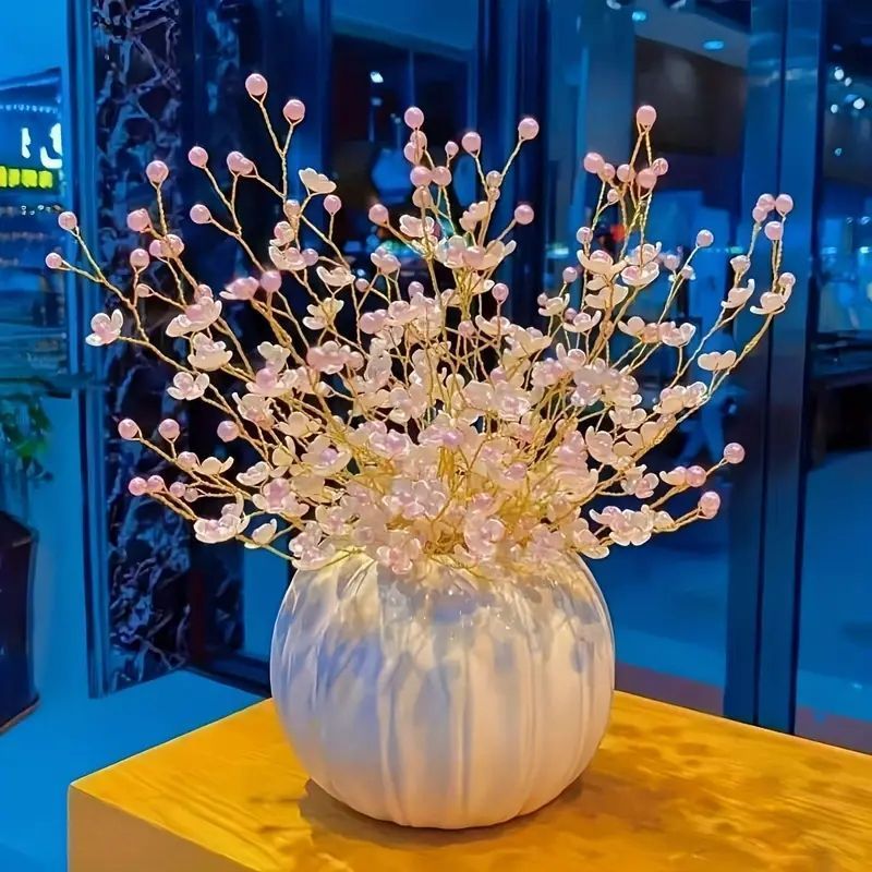 プラスチック製ラウンドフラワーベースボーホーシックなカボチャ形プラスチック花瓶 - モダンミニマリストのホーム＆ガーデンデコレーション、屋内/屋外使用