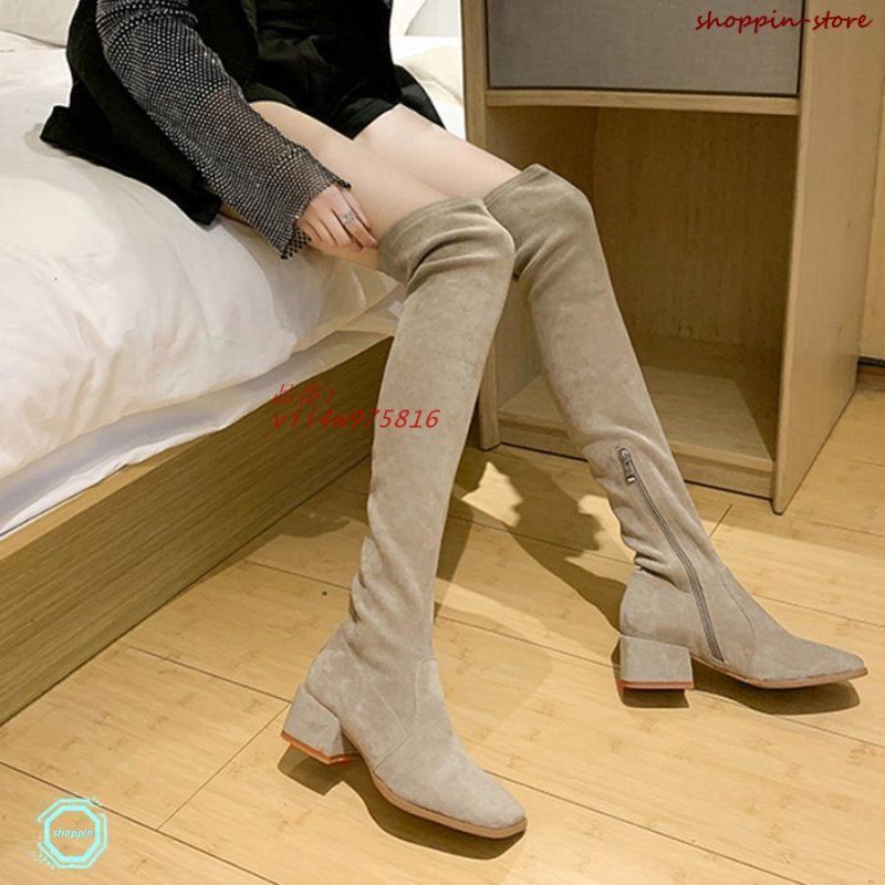 ニーハイブーツ スクエアトゥ