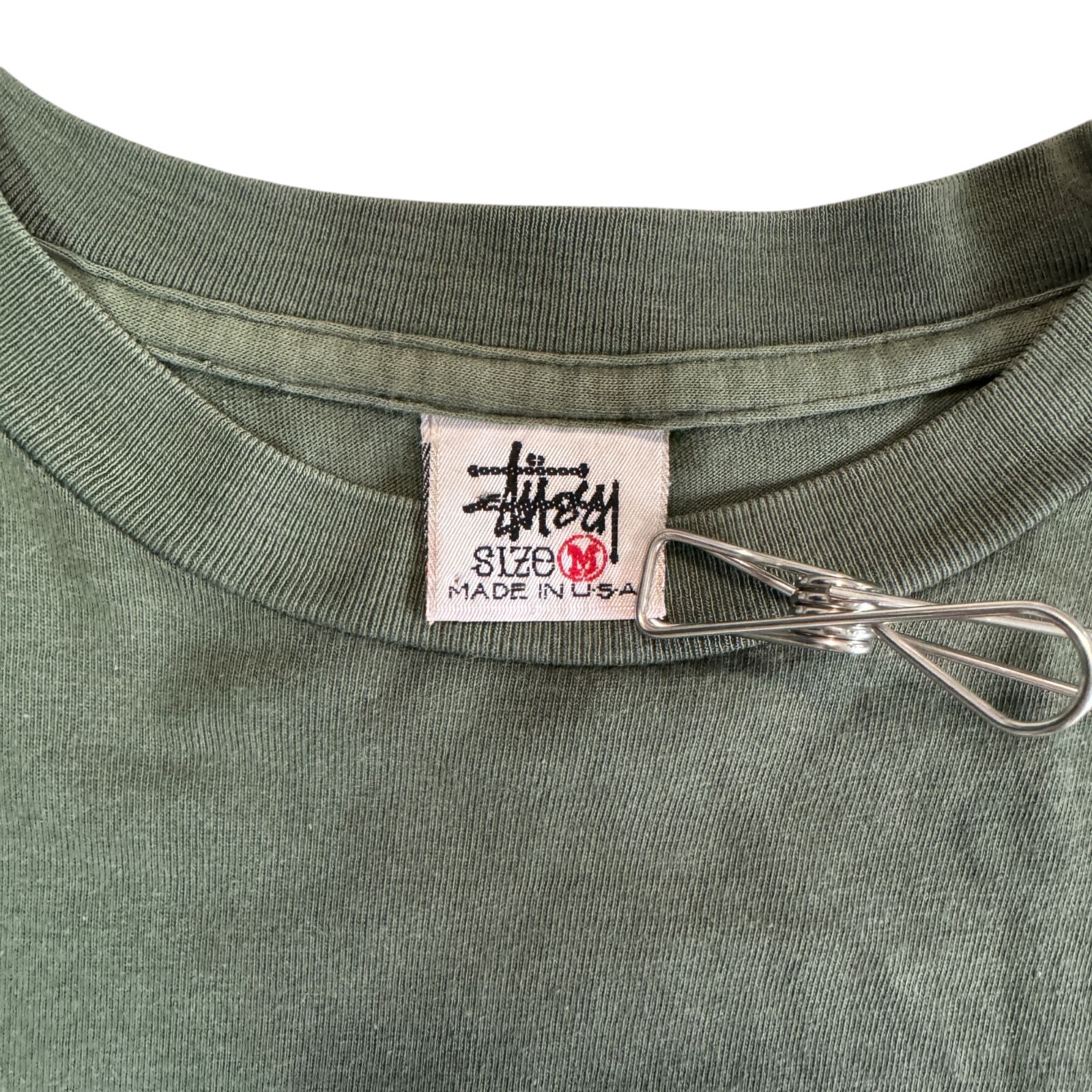 90s STUSSY ストック ロゴ Tシャツ Mサイズ 白タグ フェード MADE IN 