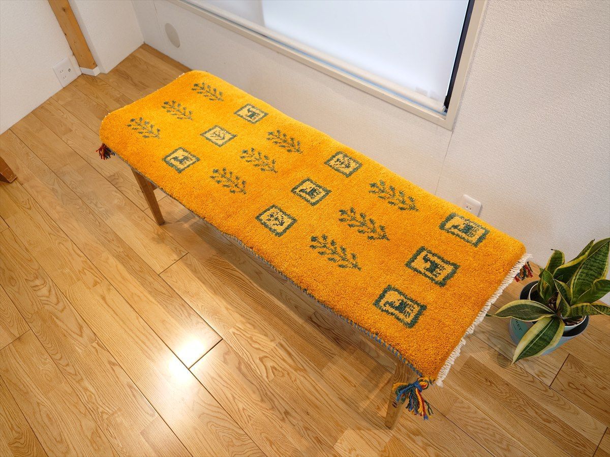 ペルシャ ギャッベ ミニランナー 116×40 茜色 生命の木 花 2025年最新