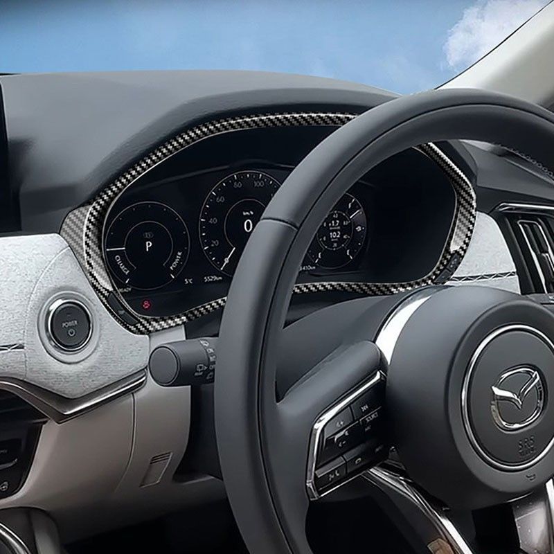 マツダ CX-80 25年式対応 右ハンドル用 ダッシュボード メーターフレーム インテリア装飾 パネル ピアノブラック カーボン柄 マットシルバー ウッド柄 高品質 FFCRYSTALESIA_COM