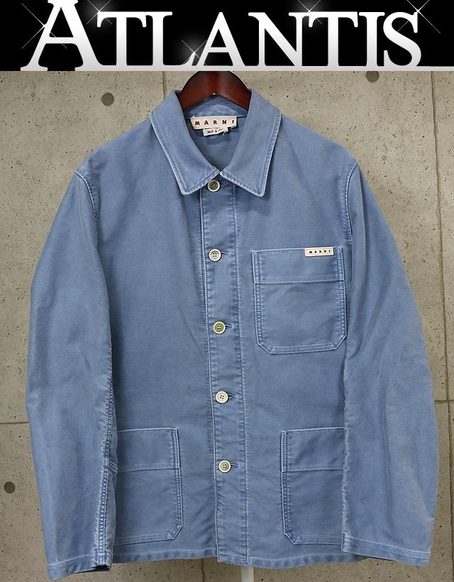 MARNI 銀座店 マルニ 2024年 モールスキン シャツ ジャケット メンズ size:48 ブルー系 96996