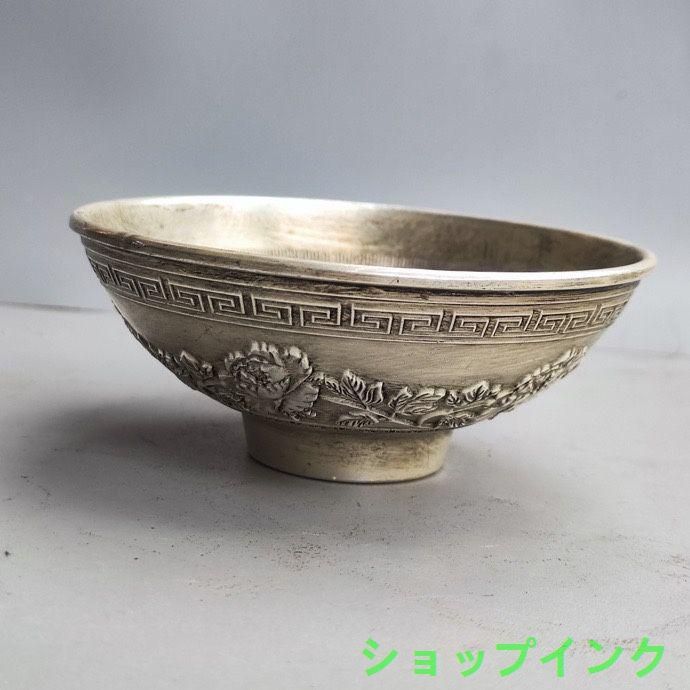 銅器 浮彫花開富貴 毎年あります魚銅碗 工芸品 美術品 置物