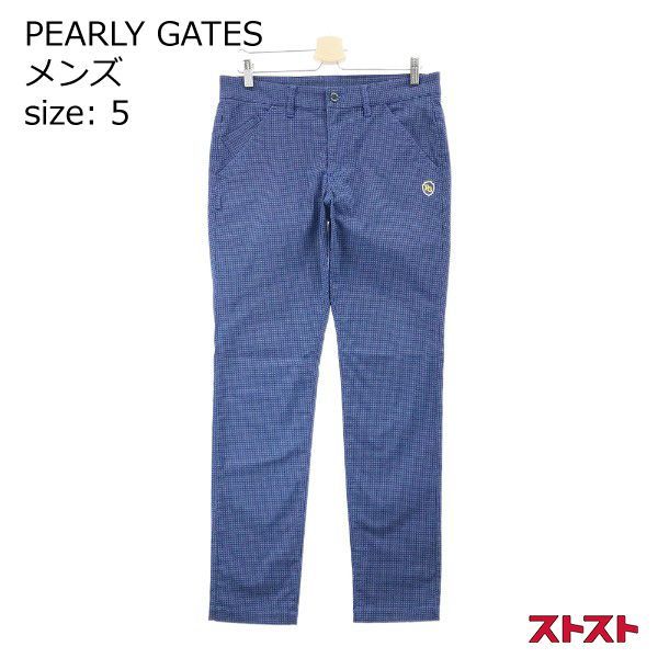PEARLY GATES パーリーゲイツ ストレッチパンツ 千鳥柄 ブルー系 5