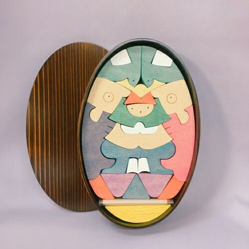 小黒三郎五月人形KK223 楕円鯉武者（小）漆塗容器付