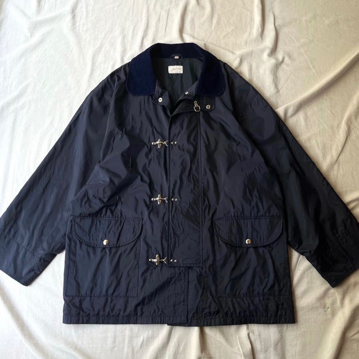 男性に人気！ ジャケット ファイヤーマン vintage Euro / ネイビー ナイロン ジャケット・アウター