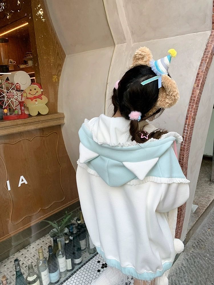 春先 天使界隈 パステルブルー ジャージ 水色界隈 白 コスプレ