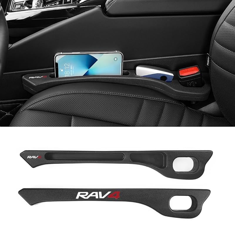 【トヨタ RAV4 専用】隙間クッション 厚型 RAV4 専用ロゴ 隙間埋め 車用 シートサイド クッション ラブフォー 新型 RAV4 u0026 RAV4 PHV XA50系 適用 正・裏面取付可 シート コンソール 隙間収納 落下
