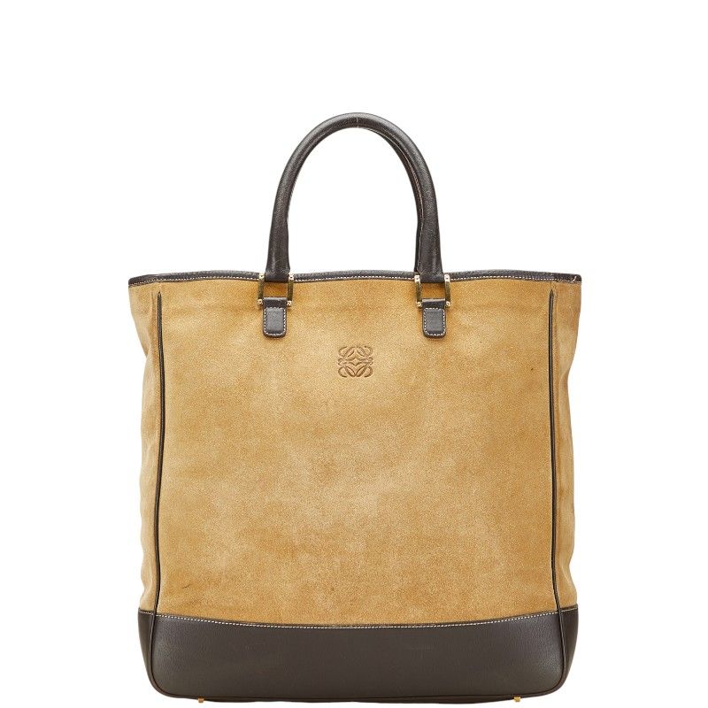 LOEWE ロエベ アナグラム セカンドバッグ スウェード × レザー ブラウン LOEWE ロエベ アナグラム セカンドバッグ スウェード × レザー