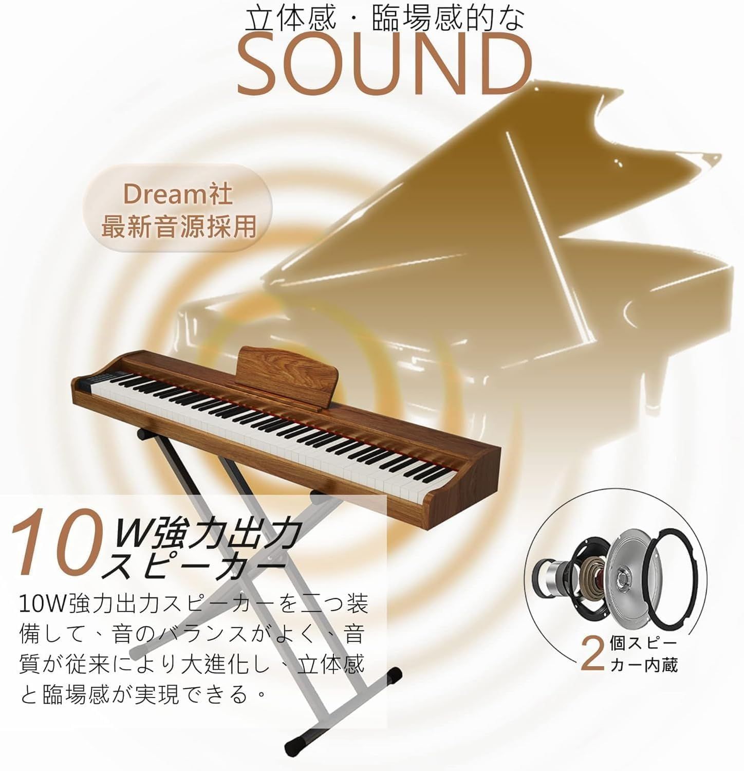 Longeye 電子ピアノ 88鍵盤 MOLD2