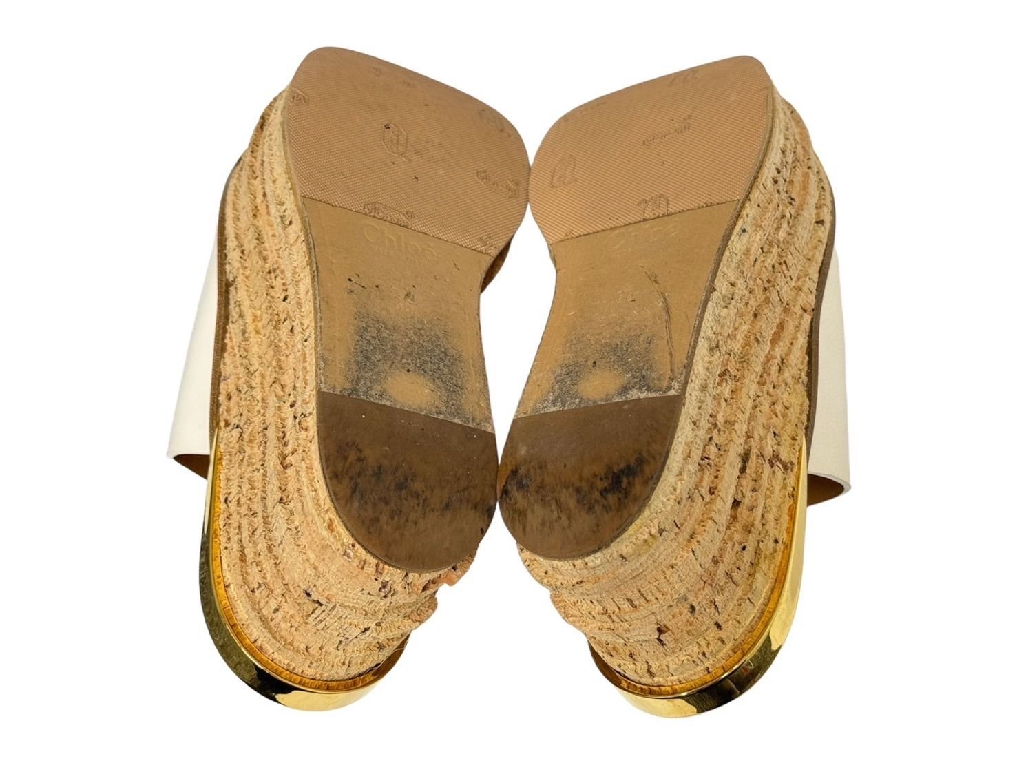 Chloe クロエ サンダル サイズ36 レザー コルクソール ホワイト  