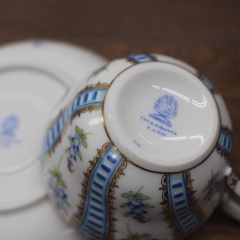 ヘレンド Herend レア 忘れな草 ターコイズブルー カップ&ソーサー