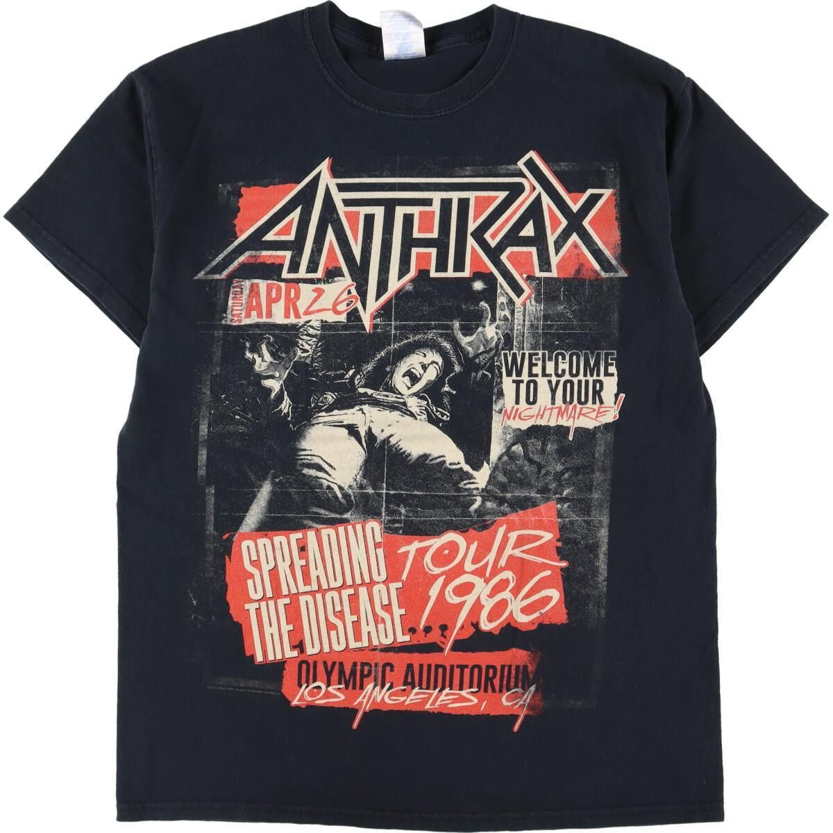 古着 ギルダン GILDAN ANTHRAX アンスラックス 両面プリント バンドT