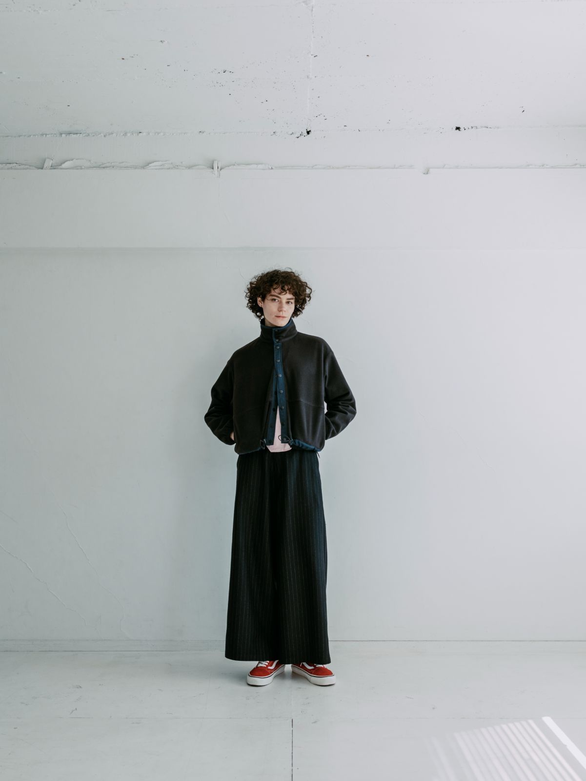 MEYAME メヤメ FLEECE SNAP SHORT JACKET BLACK フリース スナップ ショートジャケット