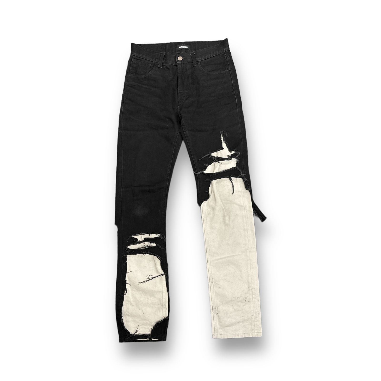 RAF SIMONS 20SS SLIM FIIT DESTROYED DENIM PANTS スリムフィット デストロイレイヤード デニム ジーンズ  ラフシモンズ 201-311 26 68585A4