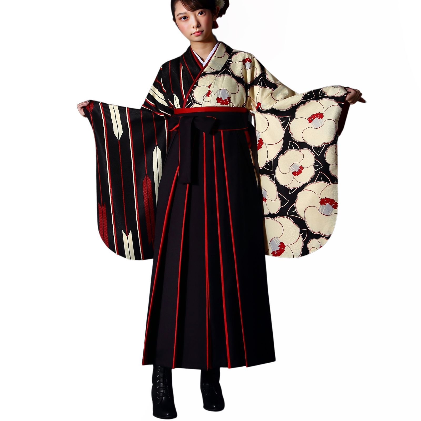 新品 卒業式 着物 袴 帯 3点セット袴 着物 二尺袖 袴セット 半幅帯 二 