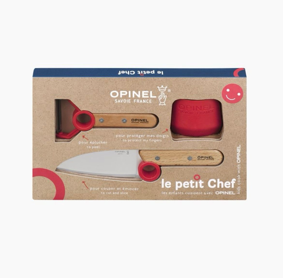 OPINEL オピネル キッズ包丁 le petit chef ステンレスナイフ ピーラー付き レッド