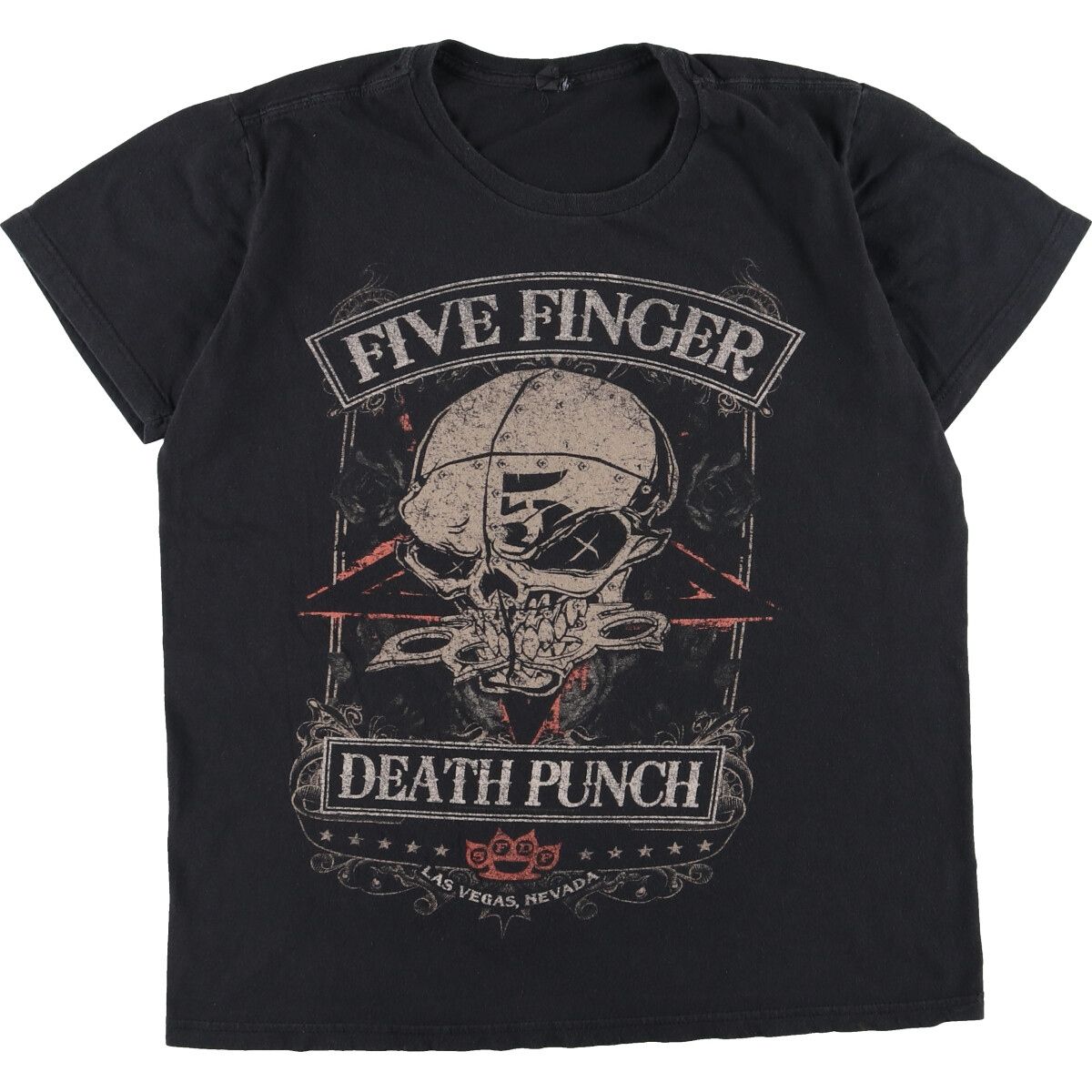 ファイブフィンガーデスパンチ バンド XL メンズ ブラック古着 半袖 Tシャツ XL/古着 半袖 ロック バンド Tシャツ メンズ ファイブフィンガー