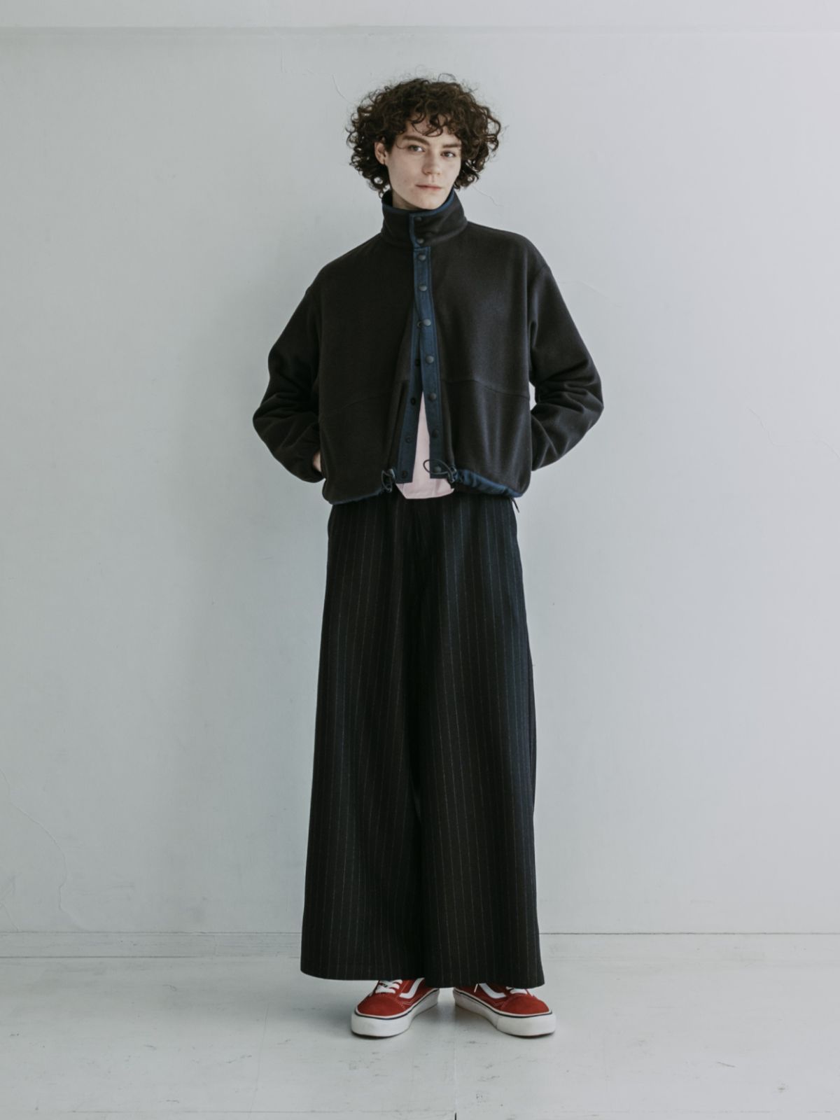 MEYAME メヤメ FLEECE SNAP SHORT JACKET BLACK フリース スナップ ショートジャケット