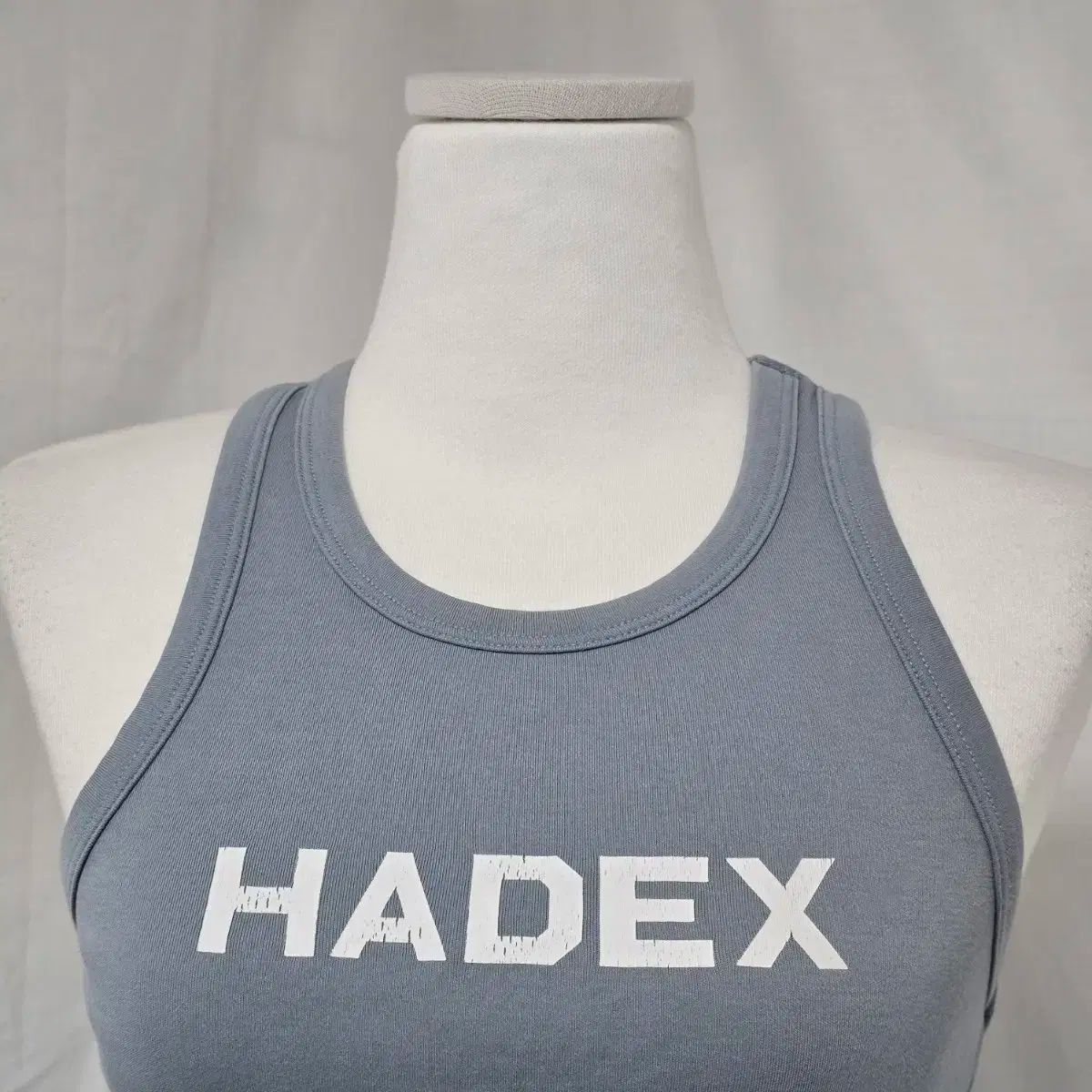 HDEX 水色 ノースリーブ クロップド ノースリーブカットソー