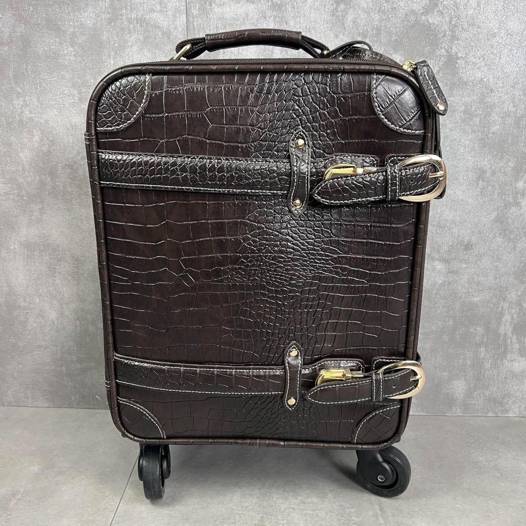 フォローで20％割クーポン配布中 外出 のみ SWANY スワニー フルクロコトランク キャリーバッグ 18L 25A1370OH0044