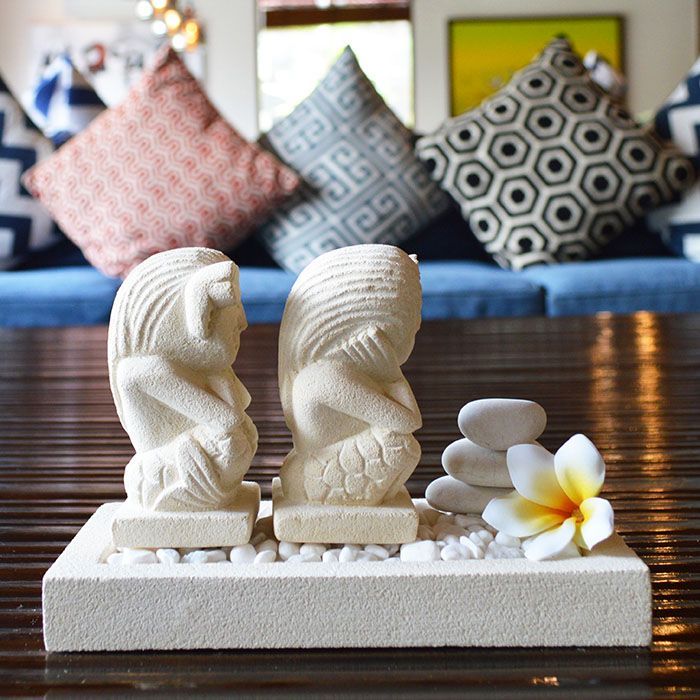 バリニーズ 石彫り 置物 石 オブジェ かわいい おしゃれ