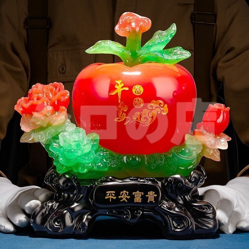 林檎 リンゴ 赤 レッド 緑 グリーン 置物 オブジェ 風水グッズ 財運 金運 開運 運気アップ 幸運 開運 浄化 幸運 開運 厄除け スピリチュアル リビング インテリア