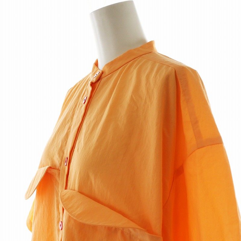 ナゴンスタンス nagonstans 24SS bustier shirt シャツ ブラウス 5分袖 ナイロン M オレンジ 470HS830-0900 /AN26 レディース ナゴンスタンス nagonstans 24SS bustier shirt シャツ ブラウス