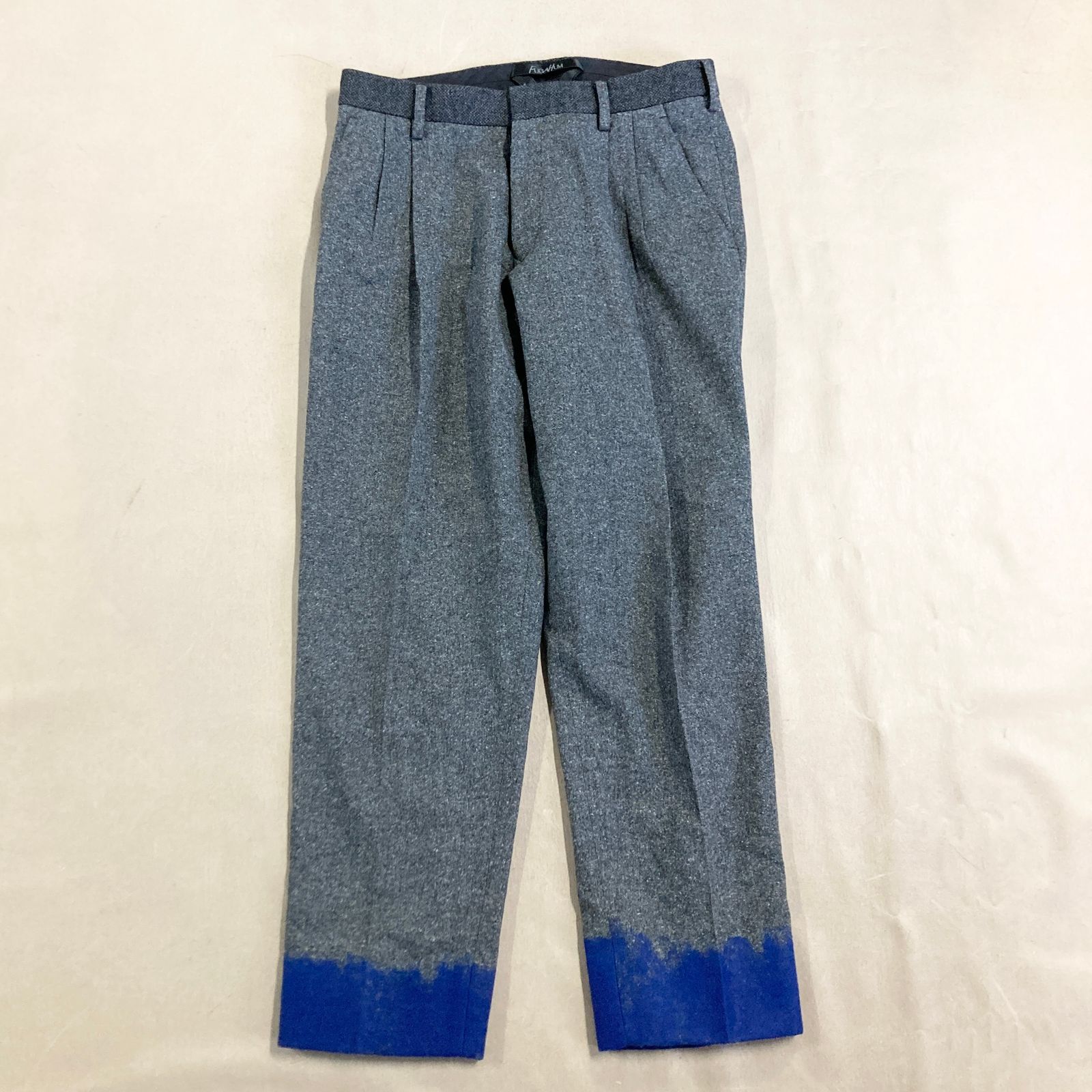☆ FUGAHUM フガハム パンツ ツータックパンツ シルク混 配色切替 