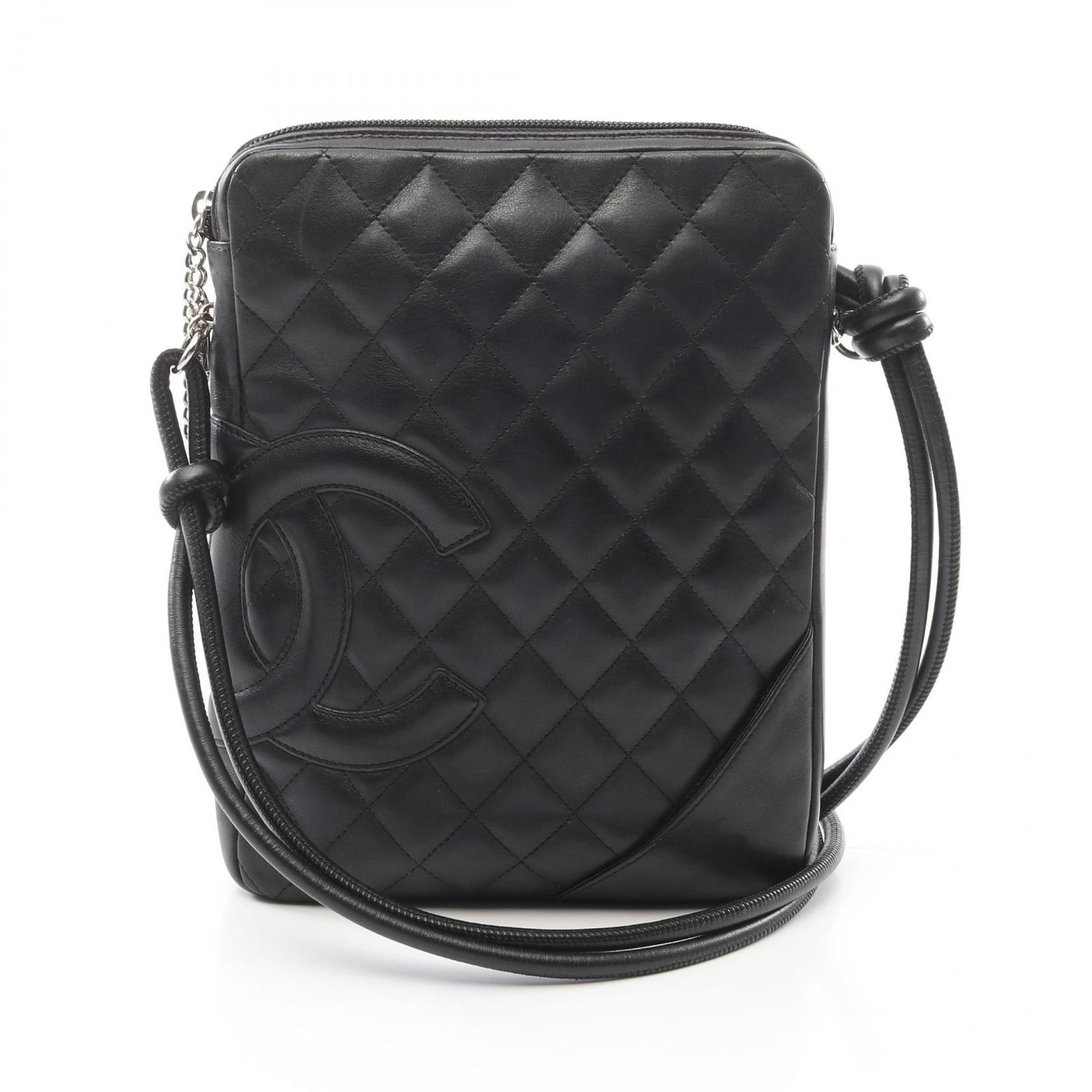 シャネル CHANEL ショルダーバッグ カンボンライン A25178 ブラック レザー カンボン ショルダーバッグ レディース Used A