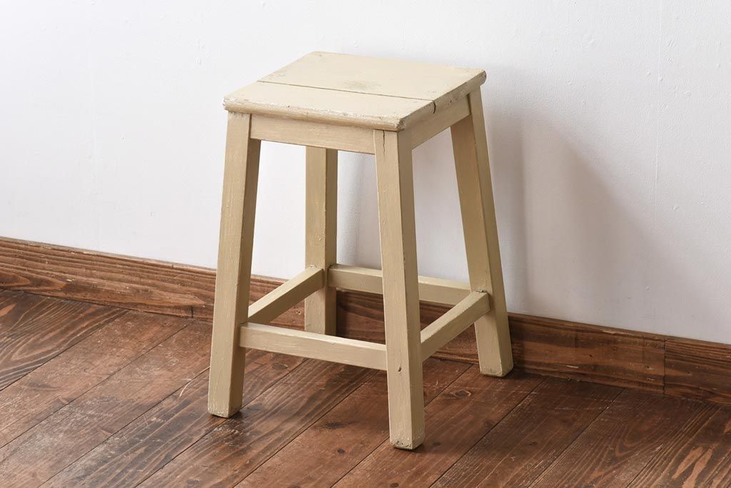 角スツール ビンテージ ペイント家具 R-031185