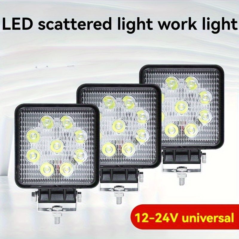 芸能人愛用のおすすめ最新情報 LEDヘッドライト 2個セット 10.5cm スクエア 27W トラック 車用 パーツ