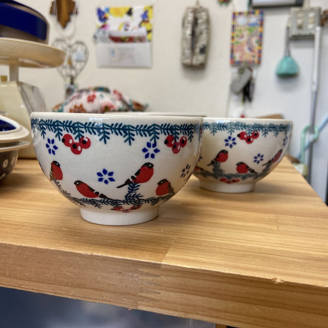 ポーリッシュポタリー　ボウル　2個 赤い鳥ボウル2個セット＊ポーリッシュポタリー - メルカリ