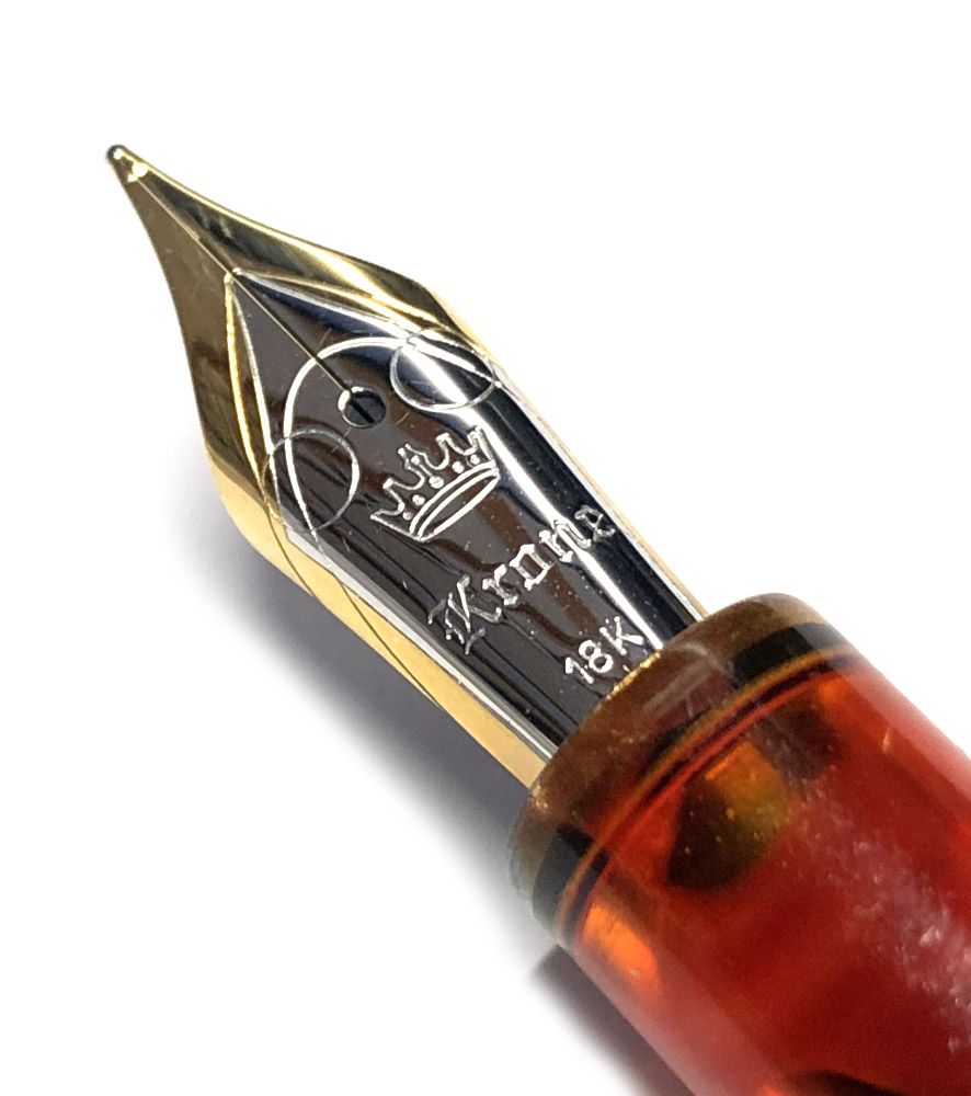 クローネ 万年筆 （新品同様 クローネ 万年筆 オレンジ Krone 筆記具  