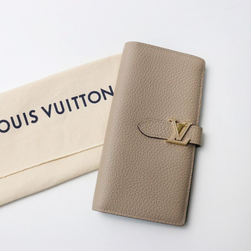 ルイヴィトン LOUIS VUITTON M81367 LV ヴェルティカル ウォレット|ベージュ ガレ トリヨンレザー 2つ折り 長財布 2400014410686