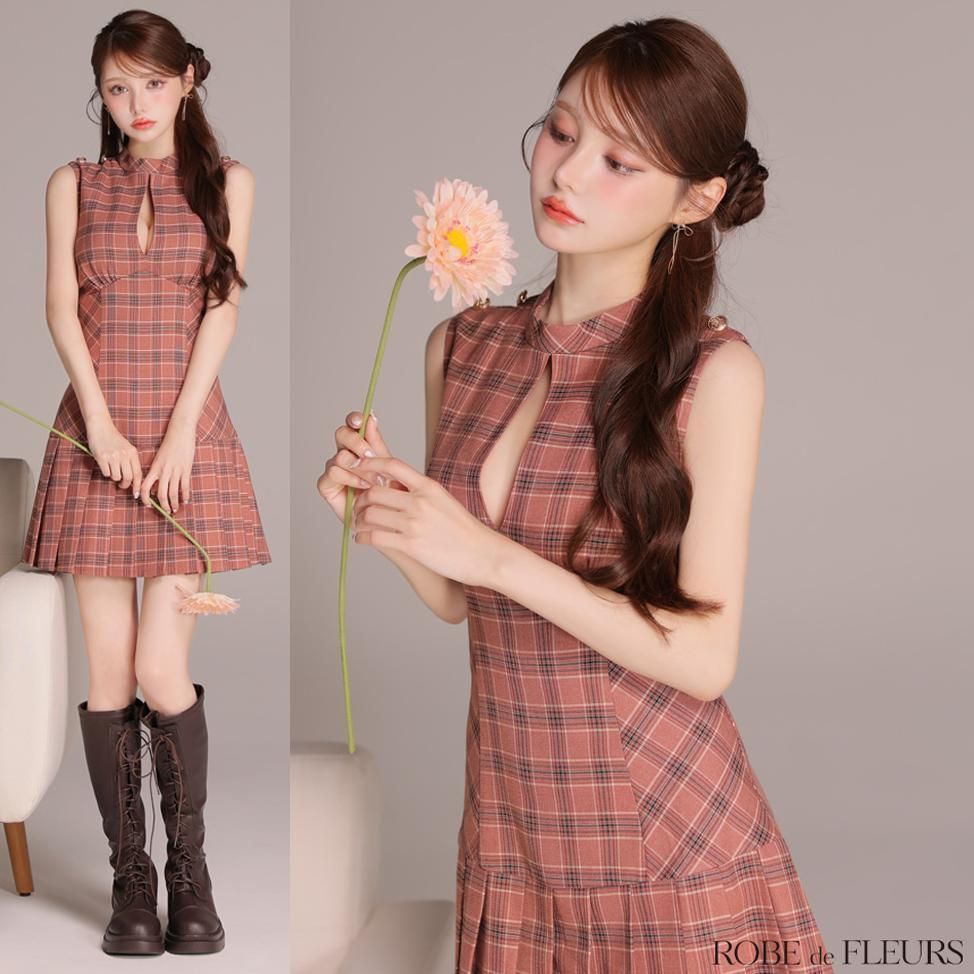 ROBE de FLEURS / ローブドフルール】クラシカルチェックツイル 