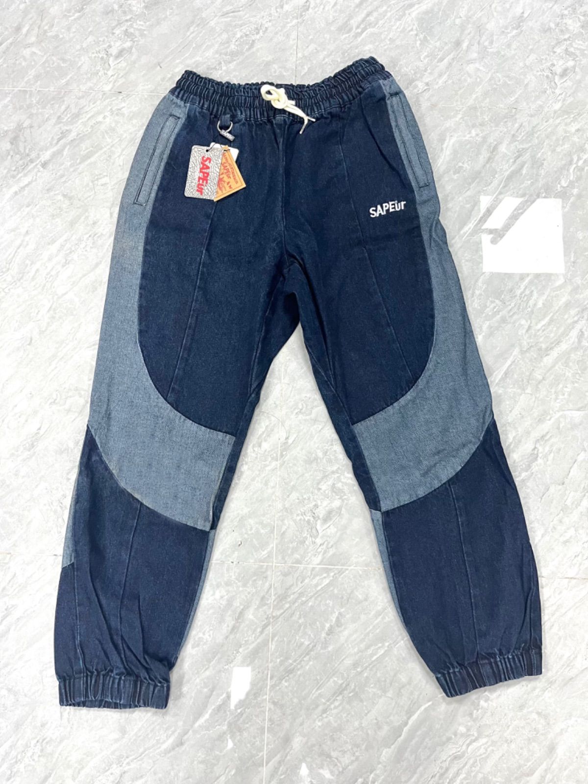 SAPEur DENIM TRACK PANTS ML XLインディゴ - メルカリ